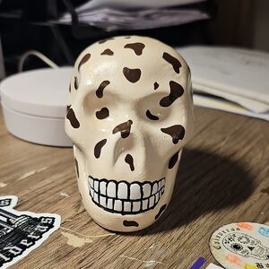 Cow Print Skull Brown And Tan Decor Halloween